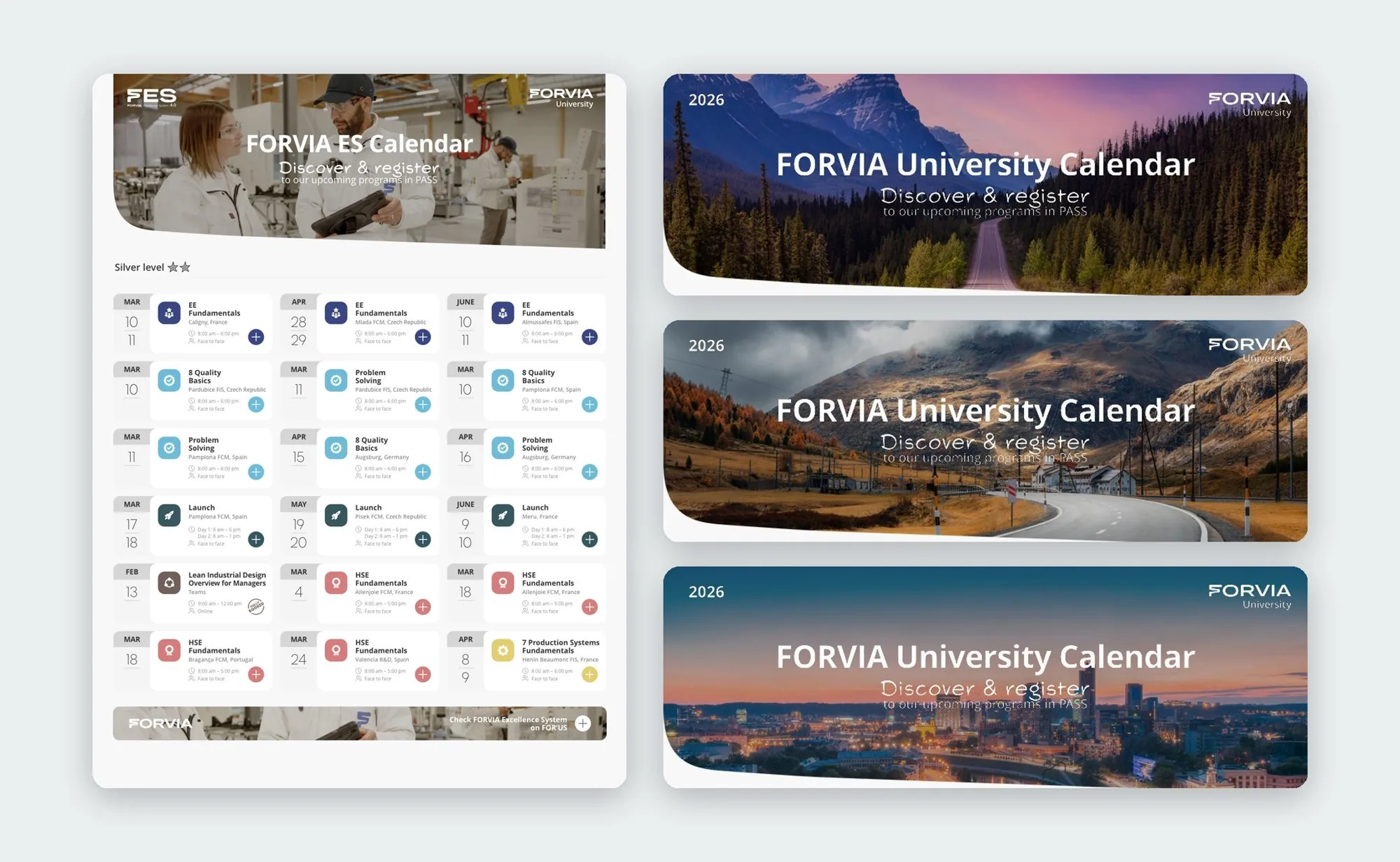 Les calendriers de formation : University 2026 et FORVIA ES Europe